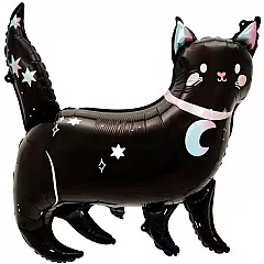 Шар Фигура Звездная кошка Черный
