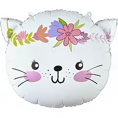 Шар Фигура Котенок в цветах Белый