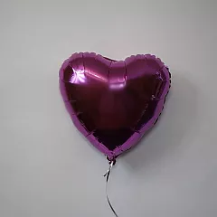 Шар сердце 18 металлик Темно Розовый